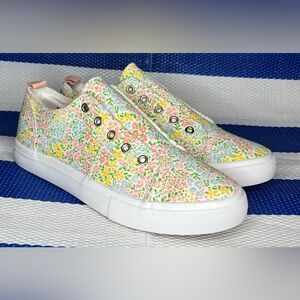 🎉✨ Serra No Lace Slip-On Sneakers Vibrant Floral Canvas Women’s Size US 9 EUC